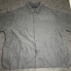 Men’s Roundtree & Yorke Blue/Gray Striped Collared Button Down Shirt Size 4XB